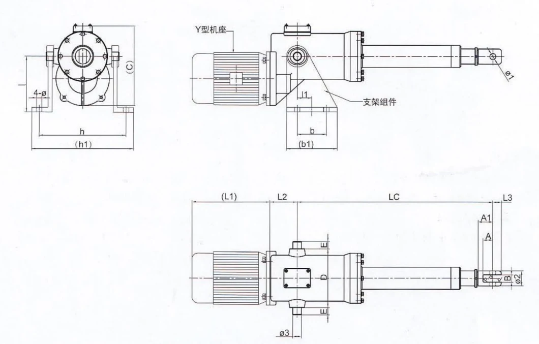 380V Electric Linear Actuator Raco-Elektrozylinder Electric Putter Push Rod Pusher