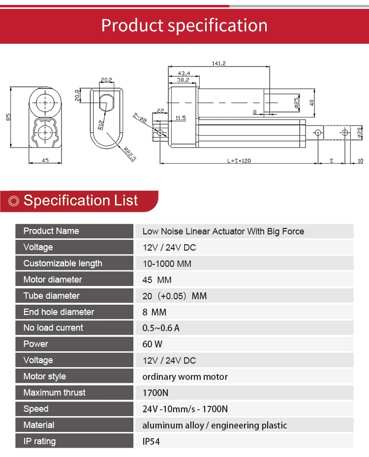 New Item Electric Linear Actuator for Furniture