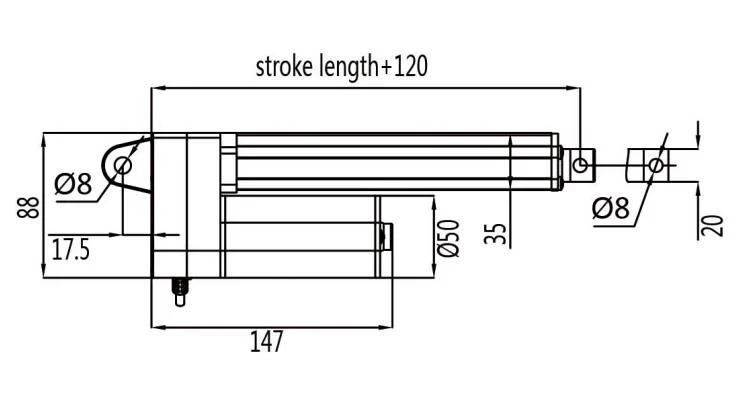 1500n 24V DC Linear Actuator with Controller for Receliner